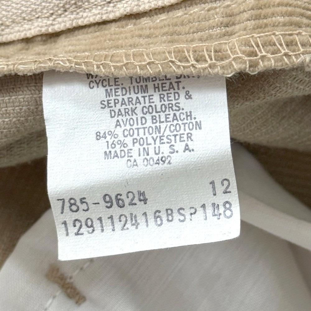 Vintage L.L. Bean Corduroy‎ Midi Skirt Tan Khaki High Waisted A-Line Size 12 USA - Picture 12 of 12